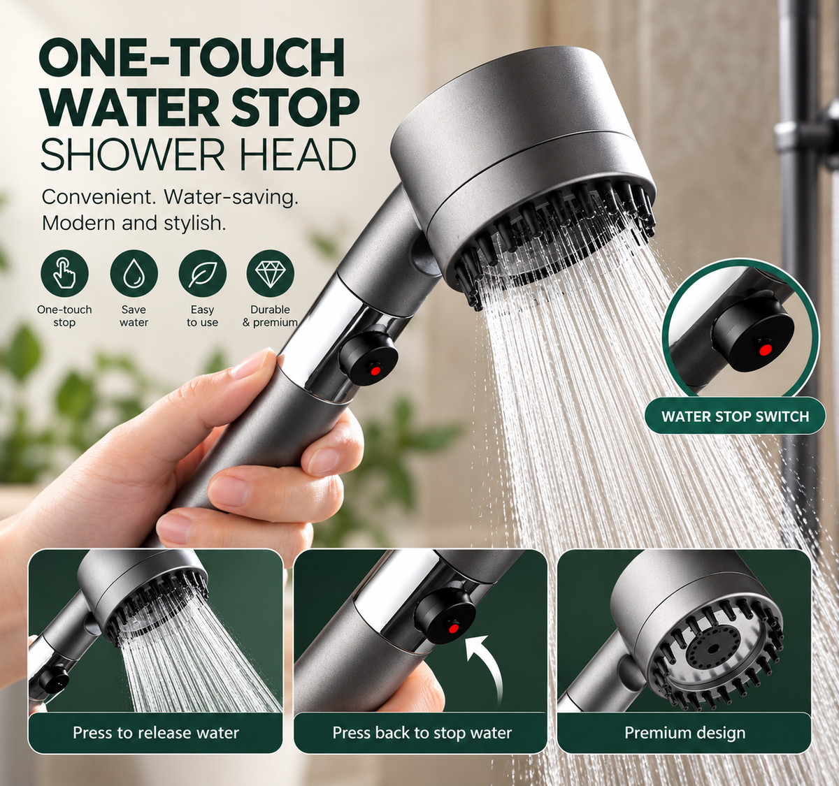Swonston™ Filtered Shower Head – High Pressure Shower Head