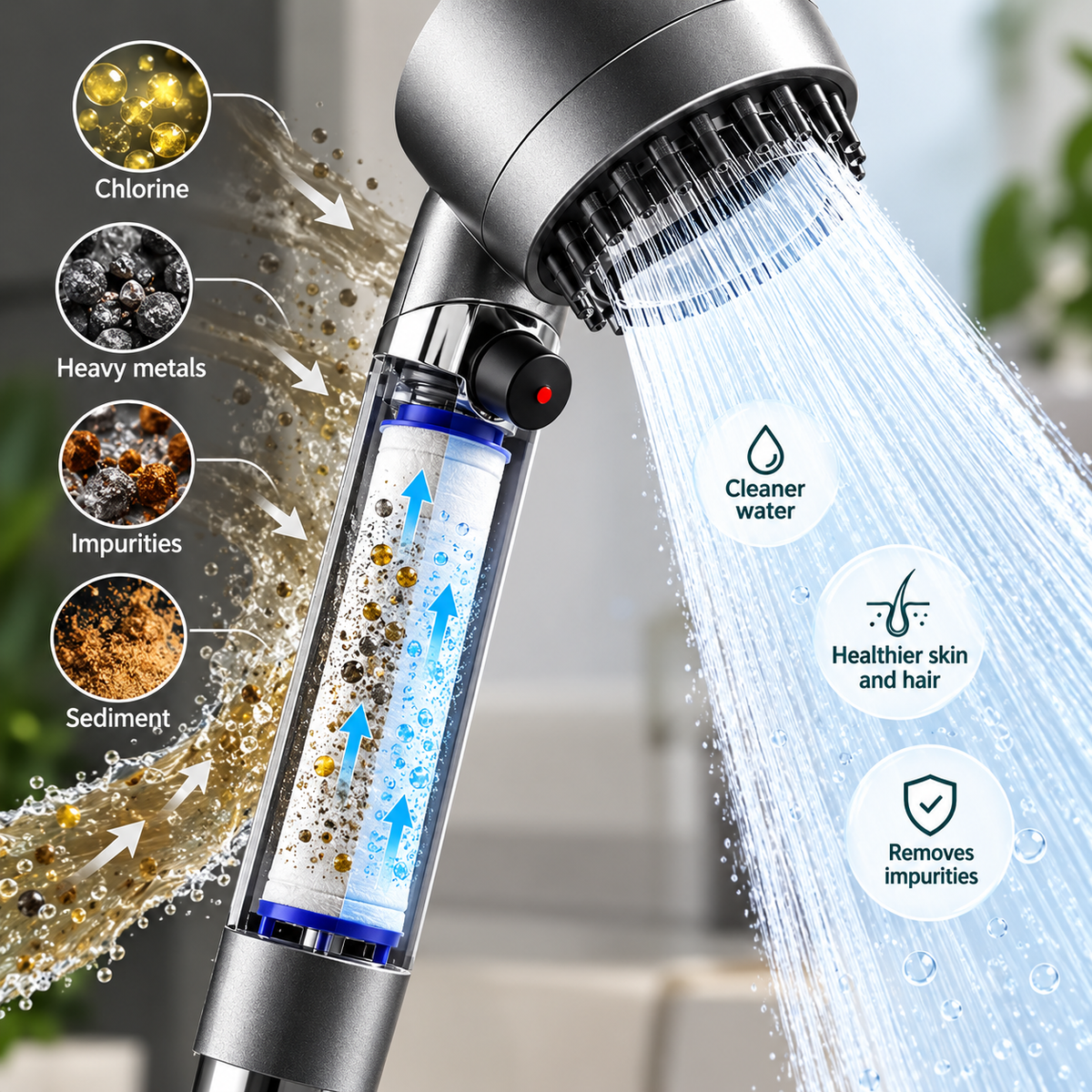 Swonston™ Filtered Shower Head – High Pressure Shower Head